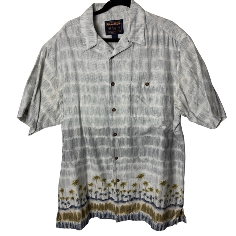 John Rich and Bros. Woolrich Hawaiian shirt palm trees